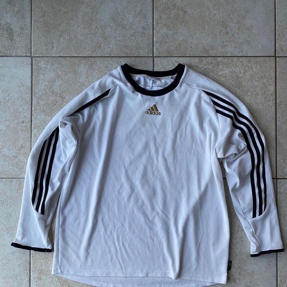 Adidas White Long Sleeve Men's Tee - Picture 1 of 4